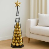 thumbnail of Deko-Baum HWC-O91, Weihnachtsbaum Schmuckbaum Weihnachtsdeko Christbaum zum Beschmücken, Metall 115cm ~ schwarz