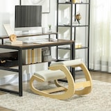 thumbnail of HOMCOM silla ergonómica de rodillas, silla de rodillas de madera, taburete ergonómico, cojín acolchado, para mejorar la postura, crema