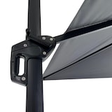 thumbnail of Gastro Ampelschirm Rome Grau, quadratisch, 3 × 3 m, 8 Streben, 210 g/m² Polyester, wasserabweisend, höhenverstellbar, 360° drehbar, ohne Volant