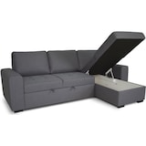 thumbnail of Canapé d'angle convertible réversible CATHY 3 places - Tissu Gris - L 242 x P 155 x H 85 cm AUCUNE