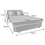 thumbnail of Schlafsofa HWC-M83, Schlafcouch Couch Sofa, Schlaffunktion Bettkasten Liegefläche, 130x185cm ~ Stoff/Textil dunkelblau