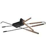 thumbnail of Blomus Kamingarnitur Kaminbesteck Kaminwerkzeug Kaminset 5tlg ASHI mit Magnethalterung wandhängend schwarz-braun