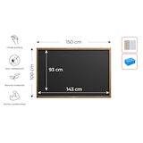 thumbnail of ALLboards Tableau à Craie Noir avec Cadre en Bois Laqué 150x100cm