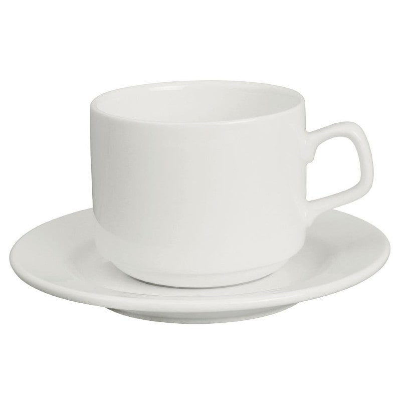Koffiekopjes | Porseleinen | Wit | 200ml | 6 Stuks | Ø80mm