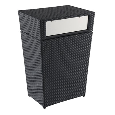 METRO PROFESSIONAL Cestino per rifiuti Barbados, polyrattan, 40 x 53 x 83 cm, 46 L, nero