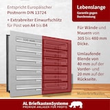 thumbnail of AL Briefkastensysteme 6 Fächer Premium Edelstahl Durchwurf Briefkasten Anlage für Post A4, robust, wetterfest, Artikelnummer: 132V6DV2