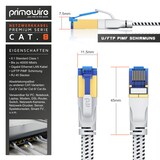 thumbnail of Primewire Flachbandpatchkabel CAT 8 mit Baumwollummantelung - Gigabit Ethernet LAN Kabel - 40 Gbit/s - S/FTP PIMF Schirmung - Netzwerkkabel - 0,5m