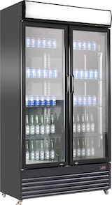 thumbnail of Schwarzer professioneller Kühlschrank mit 2 Glastüren Combisteel -7455.1394