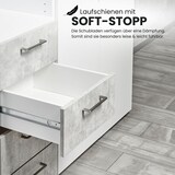 thumbnail of bümö smart Schubladenschrank, Büroschrank in Weiß/Buche mit 4 Schüben & 4 Regalfächern - Bürocontainer aus Holz, Container mit Metallgriffen &