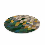 thumbnail of Luxus Handgetufteter Wollteppich `Derwent Hazel` in Grün-Multi. 160x160 cm | Kadima Design