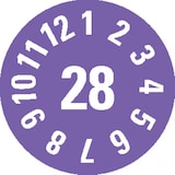 thumbnail of Dreifke® Prüfplakette 28, violett, Folie, ablösbar, Ø 8mm, 180 Stk.