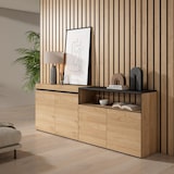 thumbnail of Sideboard, Schrank, Küche, Schrank, Flurmöbel, 200x35x75cm, 4 Türen, Viel Stauraum, Modernes Design, Eiche und schwarz - 63_13