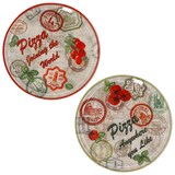 thumbnail of 2er Set Pizzateller Charme Red + Charme grün - Rom rot + Moskau grün - 33cm - 04018#ZCHAR + 04018#ZCHAV