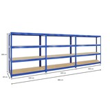 thumbnail of PROREGAL Mega Deal 3x Étagère charge lourde DINO | HxLxP 180x160x60cm | 600kg par niveau | Bleu | Lot d'étagères robustes de Garage, Atelier