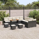 thumbnail of vidaXL Garten-Sofa-Set mit Kissen mit Kissen 14 pcs Schwarz und Creme