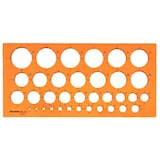 thumbnail of Kreisschablone Ø 1 mm - 35 mm, orange 1 mm steigend, Tuschekante