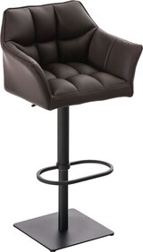 thumbnail of Barhocker SIHAR - Kunstleder Braun 64x45x88 cm Schwarz | Barstuhl Höhenverstellbar Mit Lehne Drehbar Tresenhocker Tresenstuhl Kneipenhocker