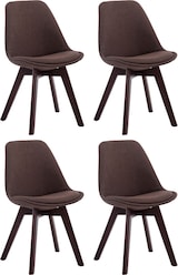 thumbnail of 4er Set Besucherstühle Borneo V2 Stoff braun/walnuss