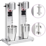 thumbnail of vidaXL Milkshake mixer met dubbele bekers roestvrij staal 2 L