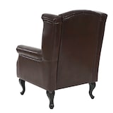 thumbnail of Sessel Relaxsessel Clubsessel Ohrensessel Chesterfield, Kunstleder ~ antik-braun mit Ottomane