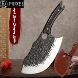 thumbnail of Metzgermesser Hackmesser Fleischerbeil schwer mit gebogener extradicken Klinge mit Lederscheide. Ideal für Deine Outdoor Abenteuer