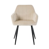 thumbnail of Möbilia Sessel, 2er-Set | mit Quadratsteppung | Bezug Samt | Beine Metall | B 59 x T 62 x H 83 cm | beige – schwarz | 21020065 | Serie STUHL