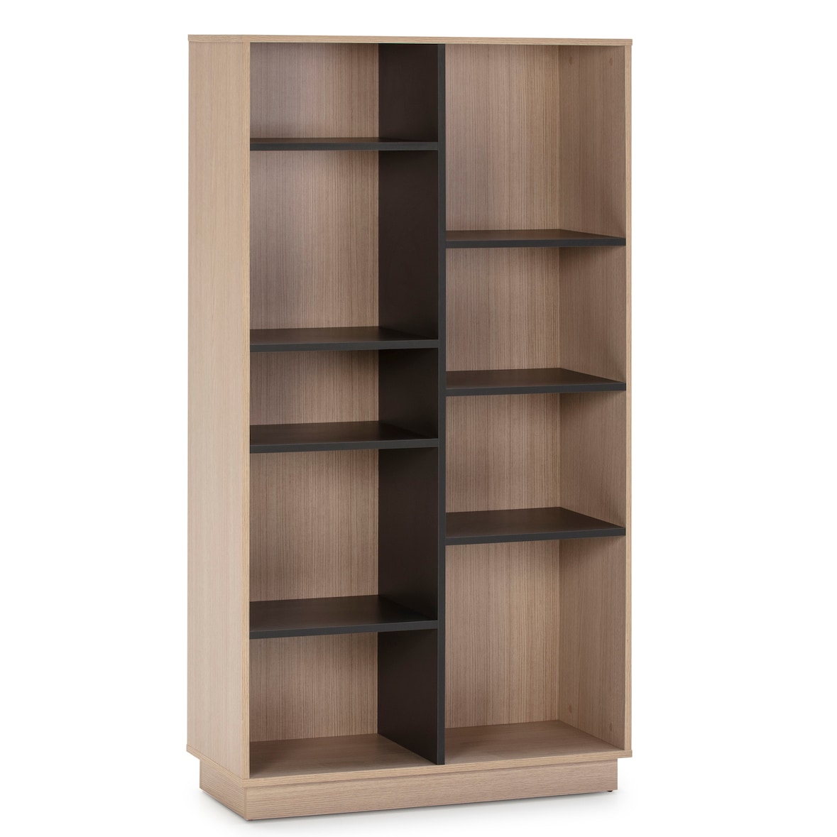 Libreria scaffale Vigo 9 ripiani color rovere e grigio, 150 cm altezza