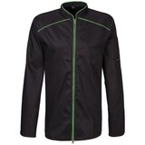thumbnail of 220 - Kochjacke langarm, 2-wege RV, Fb. schwarz mit farbiger Paspel : lemon green 65% Polyester 35%Baumwolle 220 g/m² 3XL