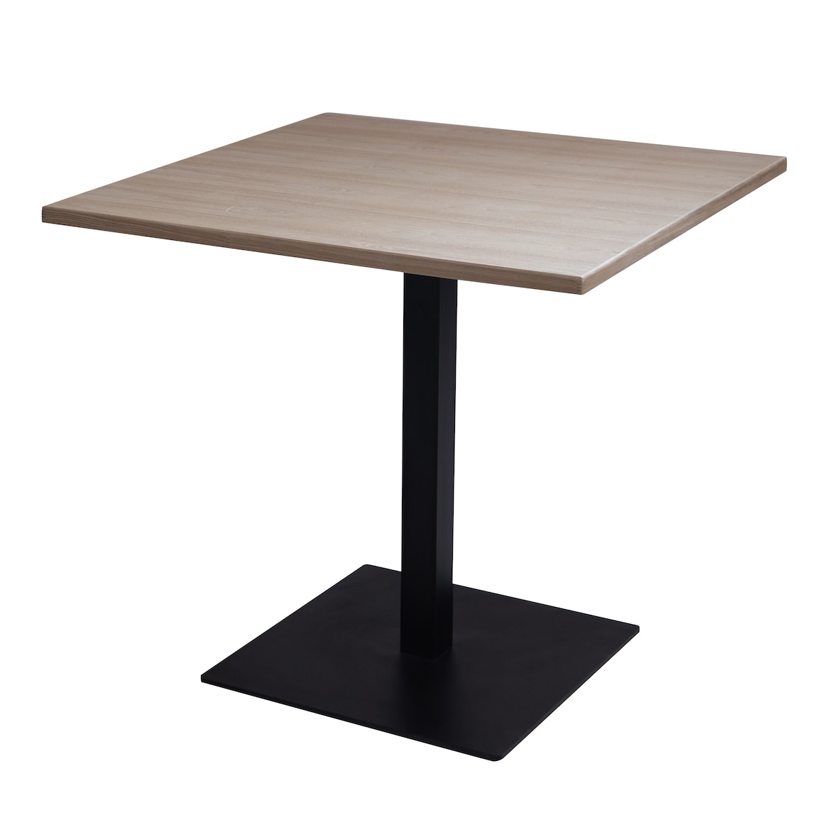 METRO PROFESSIONAL Mesa de restaurante Garrido, madera de fresno/acero, 80 x 80 cm, marrón claro/negro