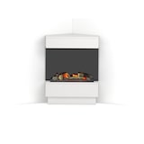 thumbnail of TARAVO - Chimenea eléctrica de esquina LED - Blanco mate / Negro - 70 x 95 x 30/65 - 400 / 600