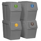 thumbnail of Conjunto de 4 Caixotes do lixo de reciclagem de plástico Prosperplast Sortibox 80L na cor cinza