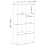thumbnail of vidaXL Boekenkast Zwart eiken 69.5 x 29 x 137.5 cm Bewerkt hout