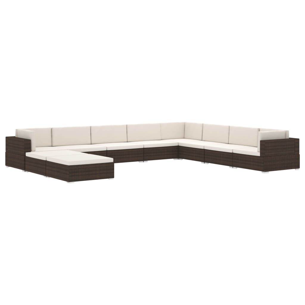 Siège Central Sectionnel 1 Pc Et Coussins Résine Tressée Noir