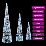 thumbnail of vidaXL Weihnachtsbaum mit 90 LEDs 3 pcs Kaltweiß 20 x 20 x 80 cm Acryl