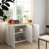 thumbnail of HOMCOM Aparador de Salón con 3 Puertas y Estantes Ajustables 120x37x75 cm Blanco