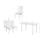 thumbnail of Mesa de Cristal Templado + 4 Sillas Polipiel. Comedor o Cocina, Blanco
