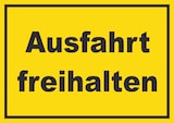 thumbnail of Ausfahrt freihalten Schild gelb-schwarz A4 (210x297mm)