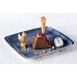 thumbnail of 6x Bonna Aura Dusk Moove Platte rechteckig 32x30cm 2,5cm hoch Blau Creme Porzellan ADKMOV41KR Servierplatten Spise Geschirr