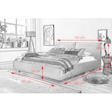 thumbnail of KAWOLA Bett HENRY Polsterbett Cord hellblau 160x200cm