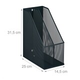 thumbnail of Relaxdays Stehsammler, A4, 2 Fächer, Mesh, HxBxT: 31,5 x 14,5 x 25 cm, Büro & Home-Office, Stehordner, Metall, anthrazit