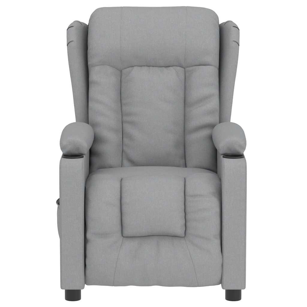 vidaXL Massagesessel Elektrisch Hellgrau Stoff