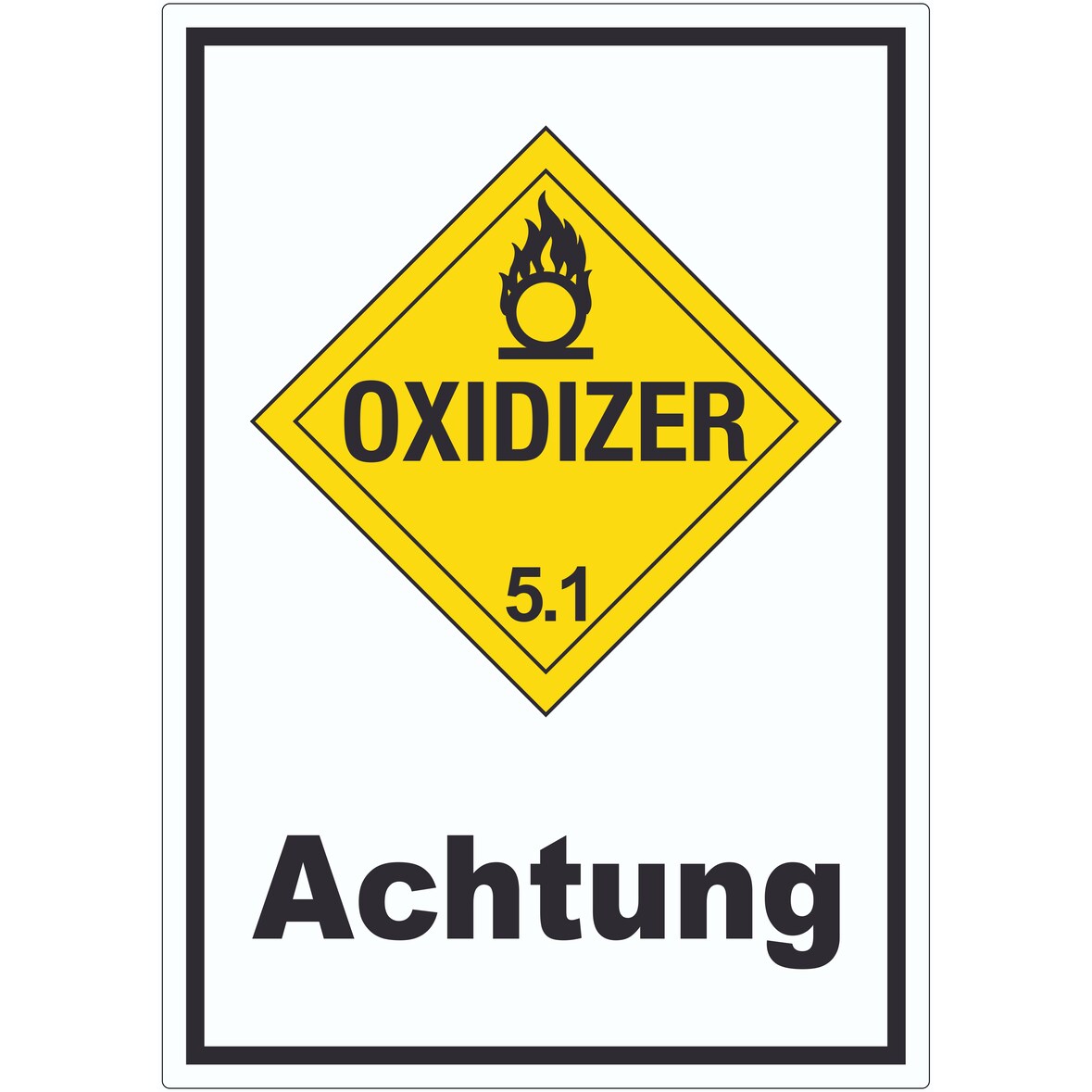 Aufkleber Oxidierend wirkend Achtung Oxidizer entzündend A3 (297x420mm)