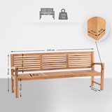 thumbnail of Gartenbank Teakbank DAGAD - Holz Teak 220x59x92 cm | Holzbank 220 Cm Gartenbank Sitzbank Mit Lehne Wetterfest Bank Garten Terrasse