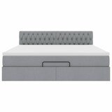thumbnail of vidaXL Ottoman-Bett mit Matratze Hellgrau 180x200 cm Stoff