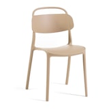 thumbnail of Lot de 4 chaises empilables pour intérieur et extérieur en résine, avec poignée intégrée, pour cuisine, jardin, bar et restaurant - Brenda/Caramel