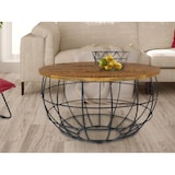 thumbnail of Couchtisch XXL rund  ø 75 cm Gestell Metall Holzplatte massiv Wohnzimmer-Tisch : braun - bassano