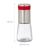 thumbnail of Relaxdays Chilimühle, Edelstahl Gewürzmühle m. Kräuter Mahlwerk, 16 cm Mühle, silber-rot