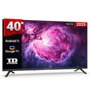 Smart TV 40 pulgadas Full HD Hey Google Official Assistant con control por voz. Televisor Android 14 - TD Systems M40C21GLE
