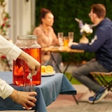 thumbnail of Relaxdays Getränkespender, Limobehälter 5L, Vintage-Design, Zapfhahn und Deckel, Wasserspender, aus Glas, transparent