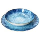 thumbnail of Marina 12tlg Tafelservice Porzellan 6 Pers blaue Speiseteller Suppenteller